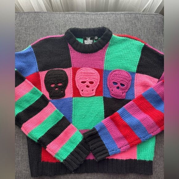 The Ragged Priest Triple Skull Intarsia Jumper – Multicolor – Size XS - Picture 10 of 13